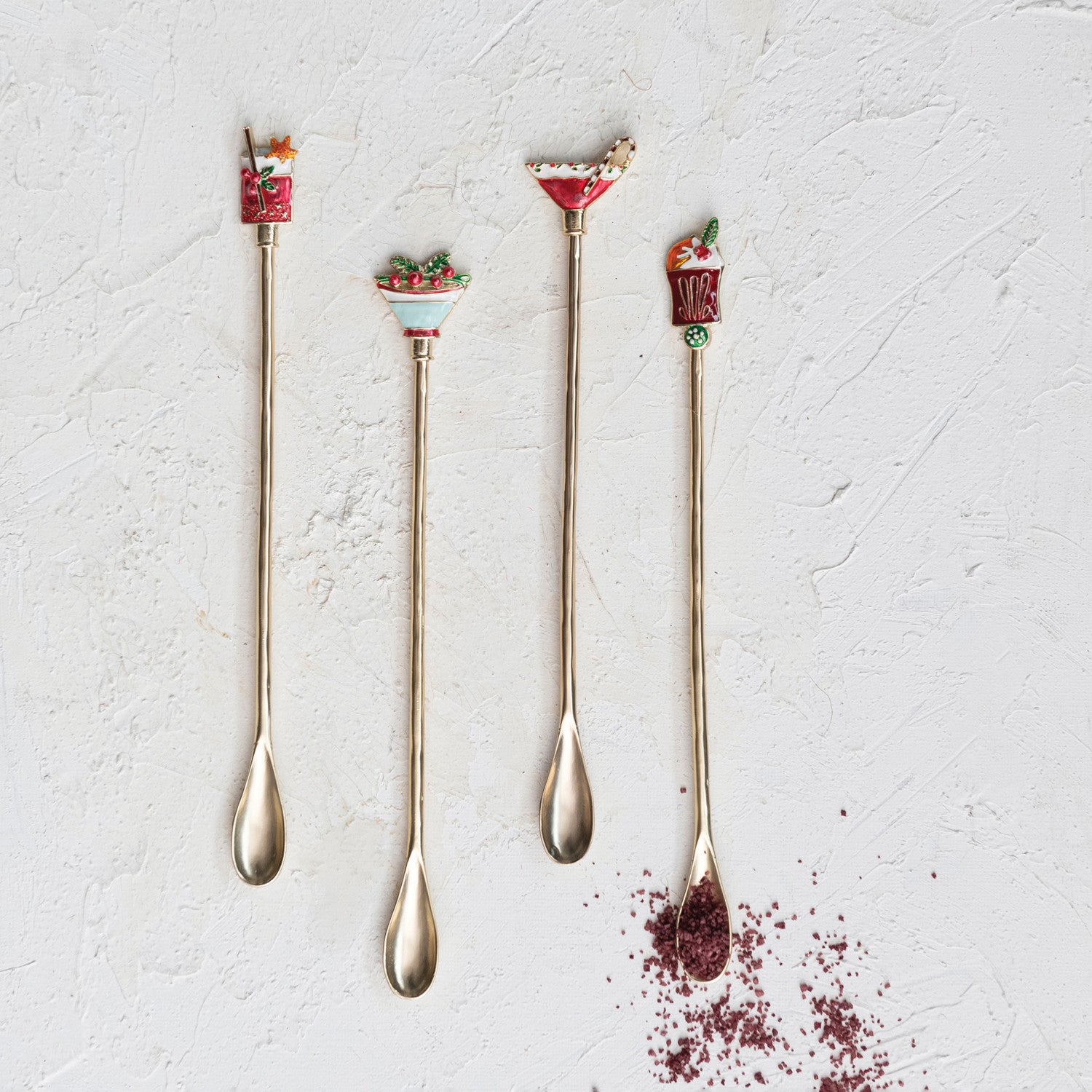 Cocktail Spoon w/ Enameled Beverage Icon Handle