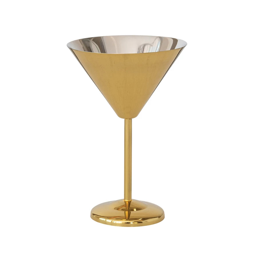 Gold Finish Stainless Steel Martini Glass
