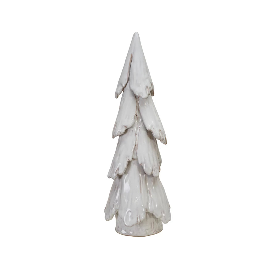 White Handmade Reactive Glaze Stoneware Tree