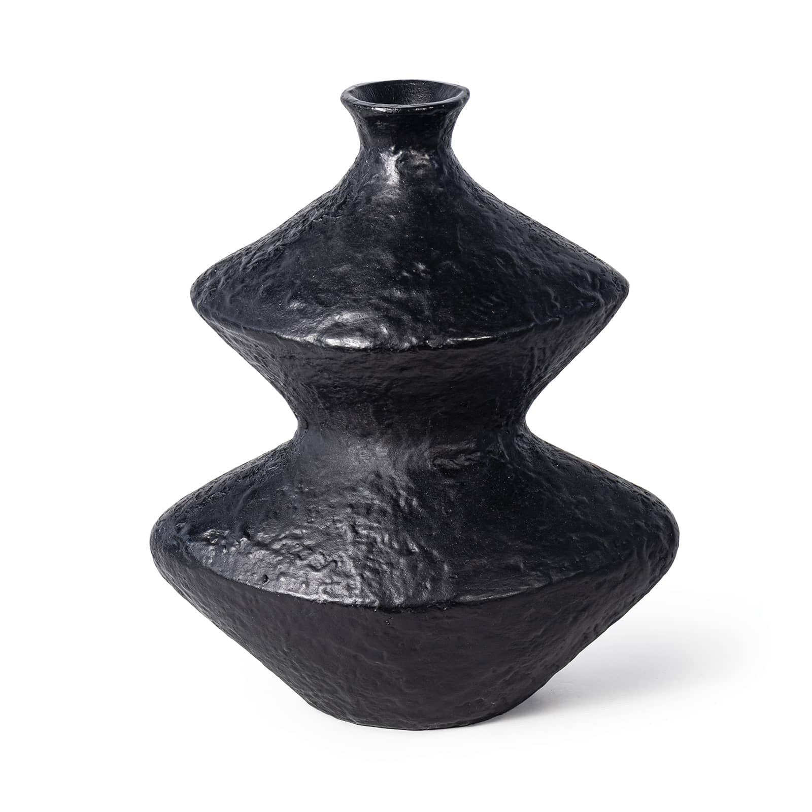 Black Plaster Metal Vase