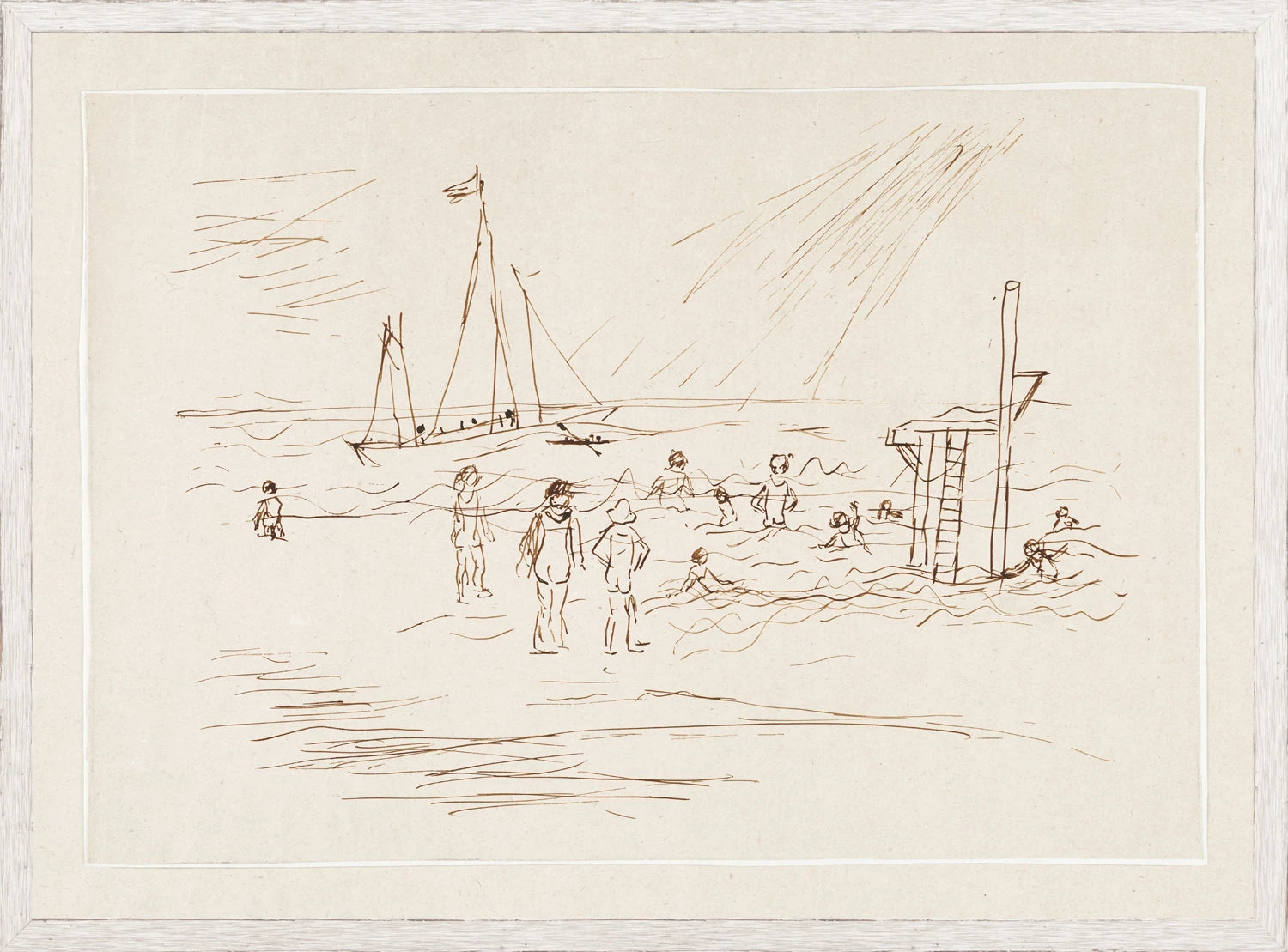 Pen and Ink Seaside, C. 1918