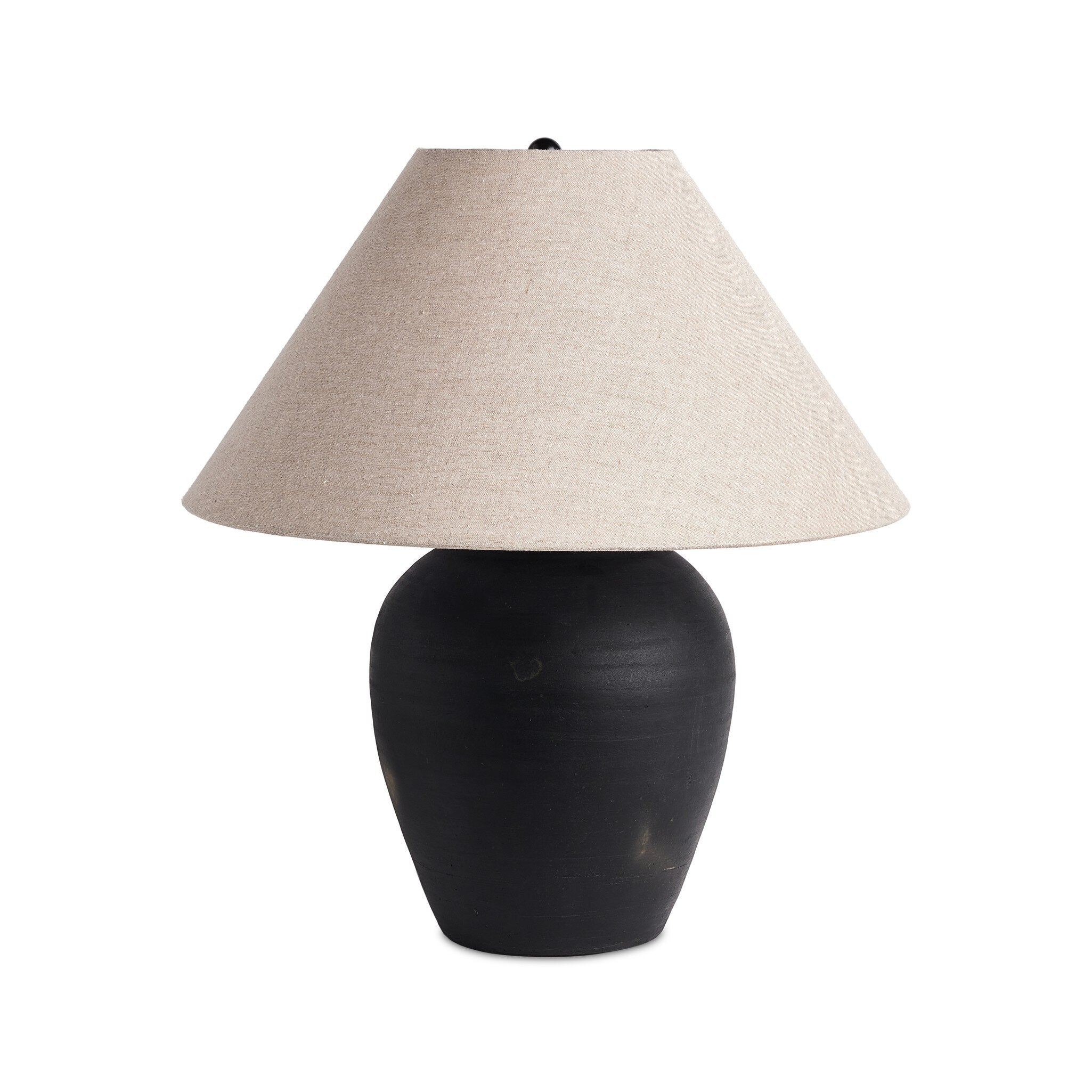Aged Black Terracotta Table Lamp