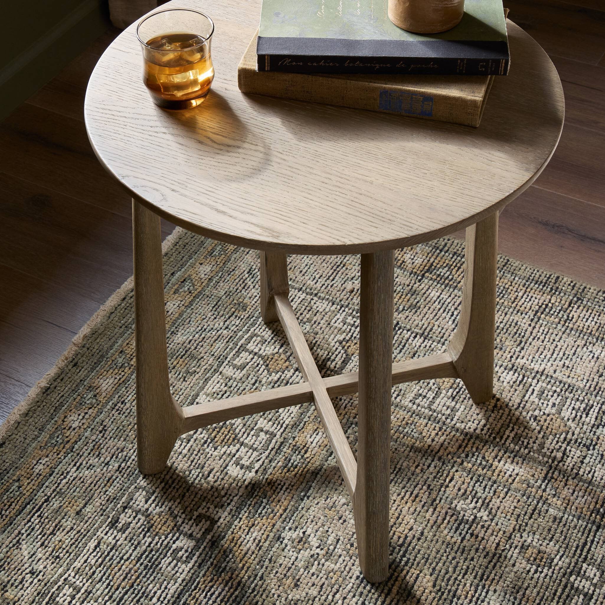 Washed Oak End Table