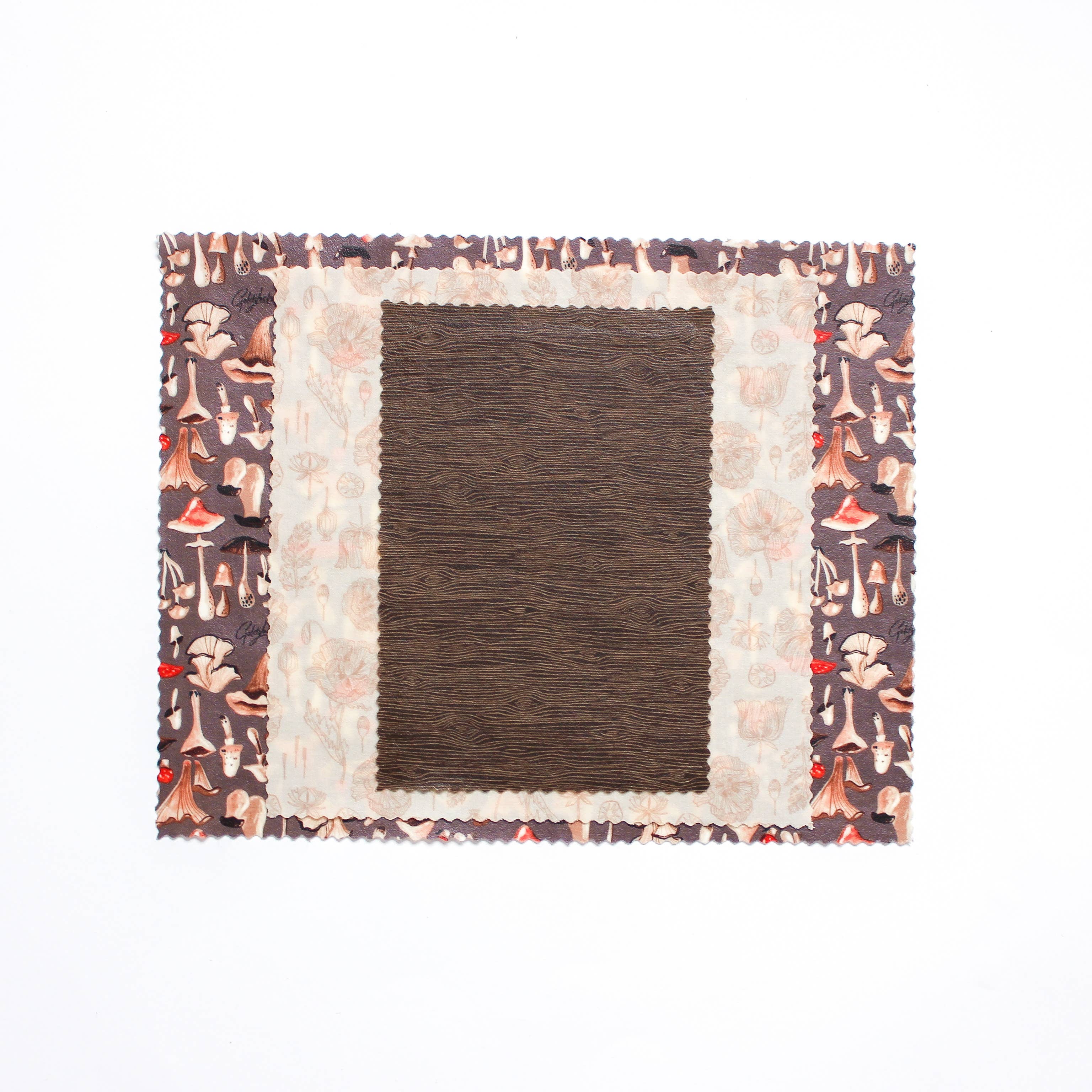 Mushrooms Reusable Beeswax Food Wraps S/3