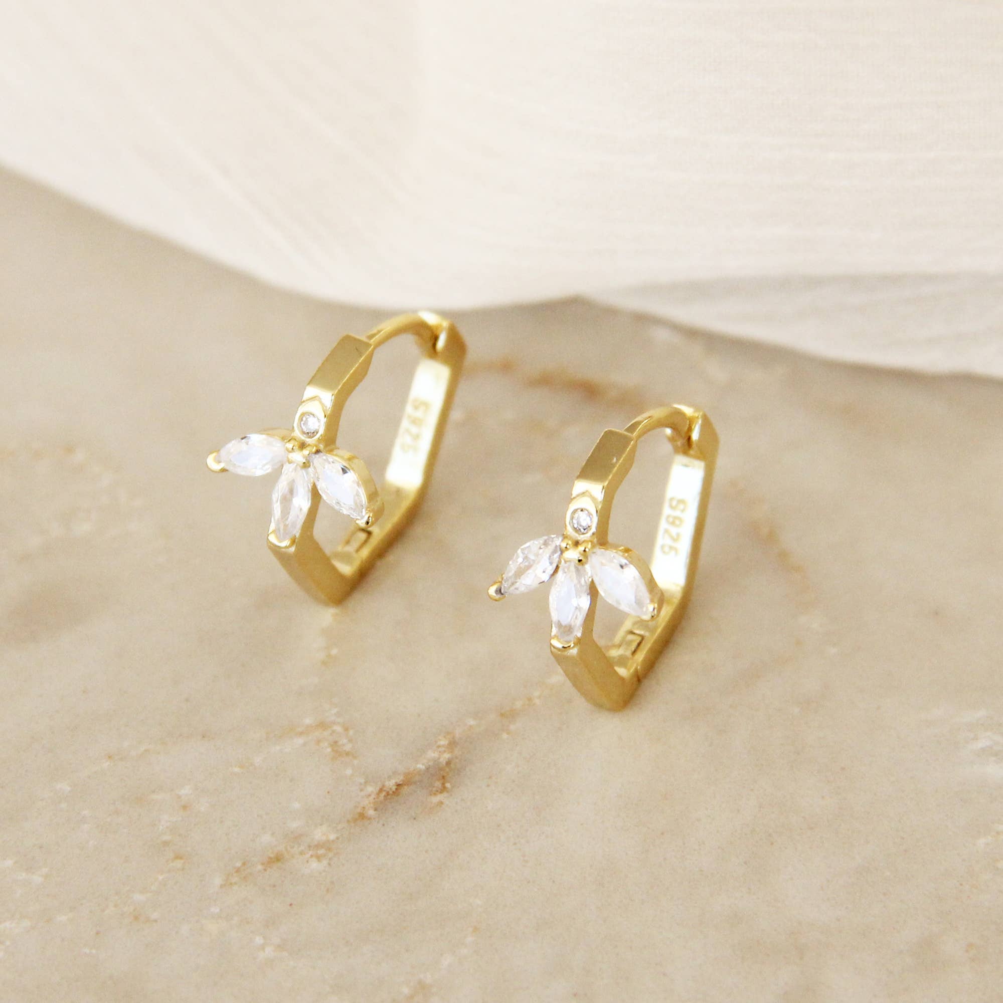 Hexagon Marquise Hoops