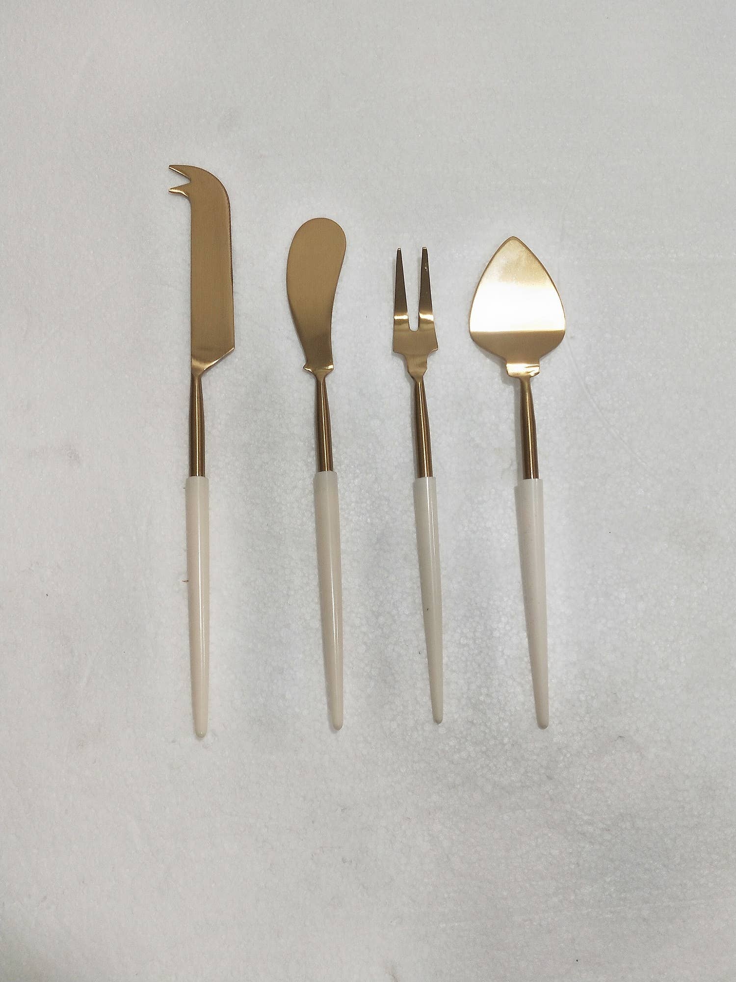 Gold Cheese Utensils w/Resin Handles, S/4