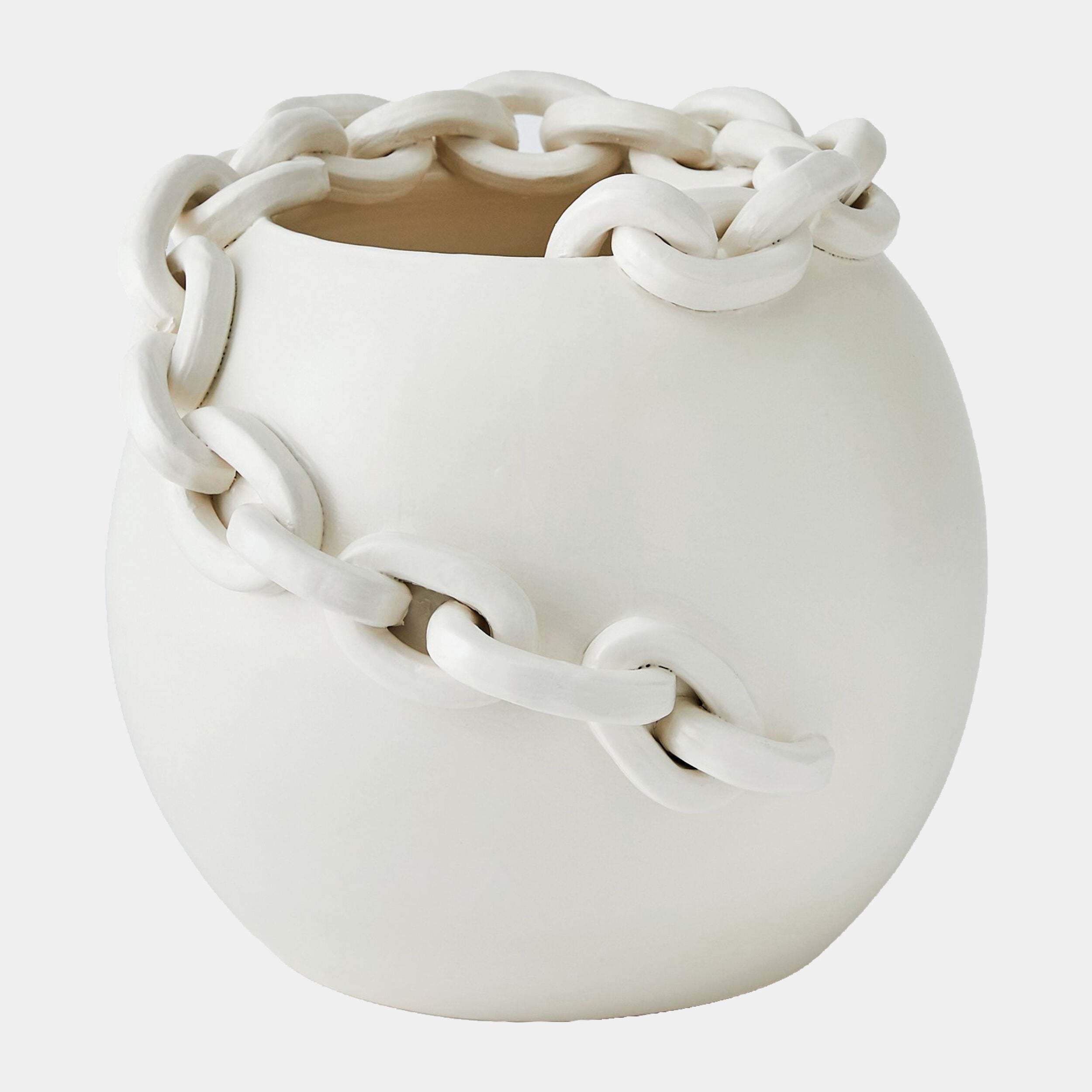 Matte White Chain Vase