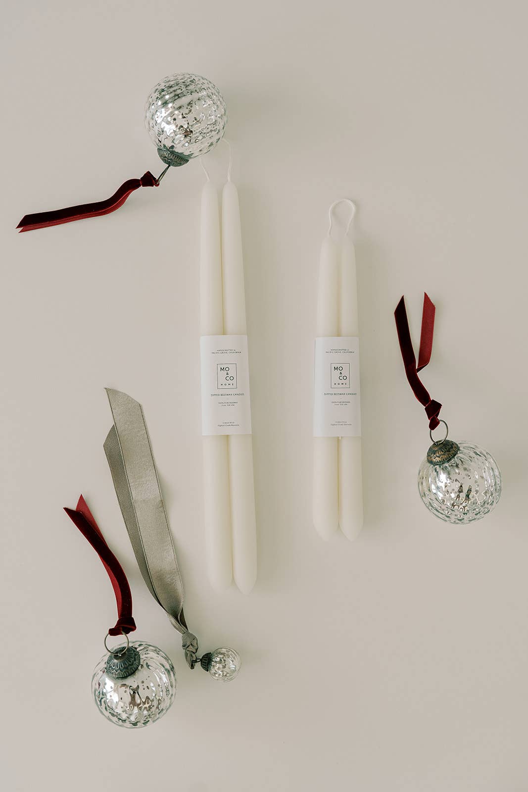 Natural White | Dipped Beeswax Taper Candles | All Natural