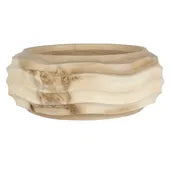 Bleached Wood Wave Carved Bowl