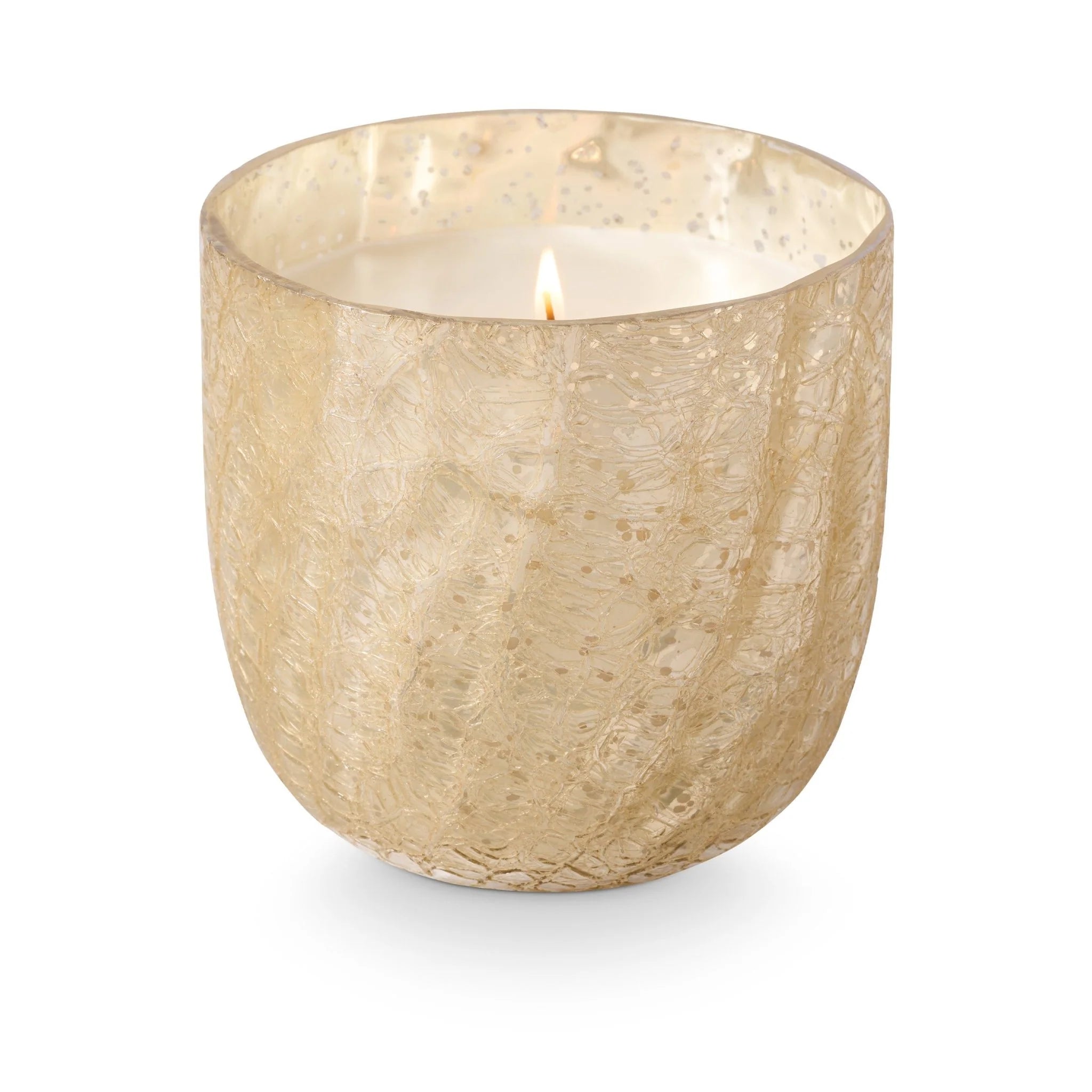 Winter White Large Boxed Crackle Glass Candle