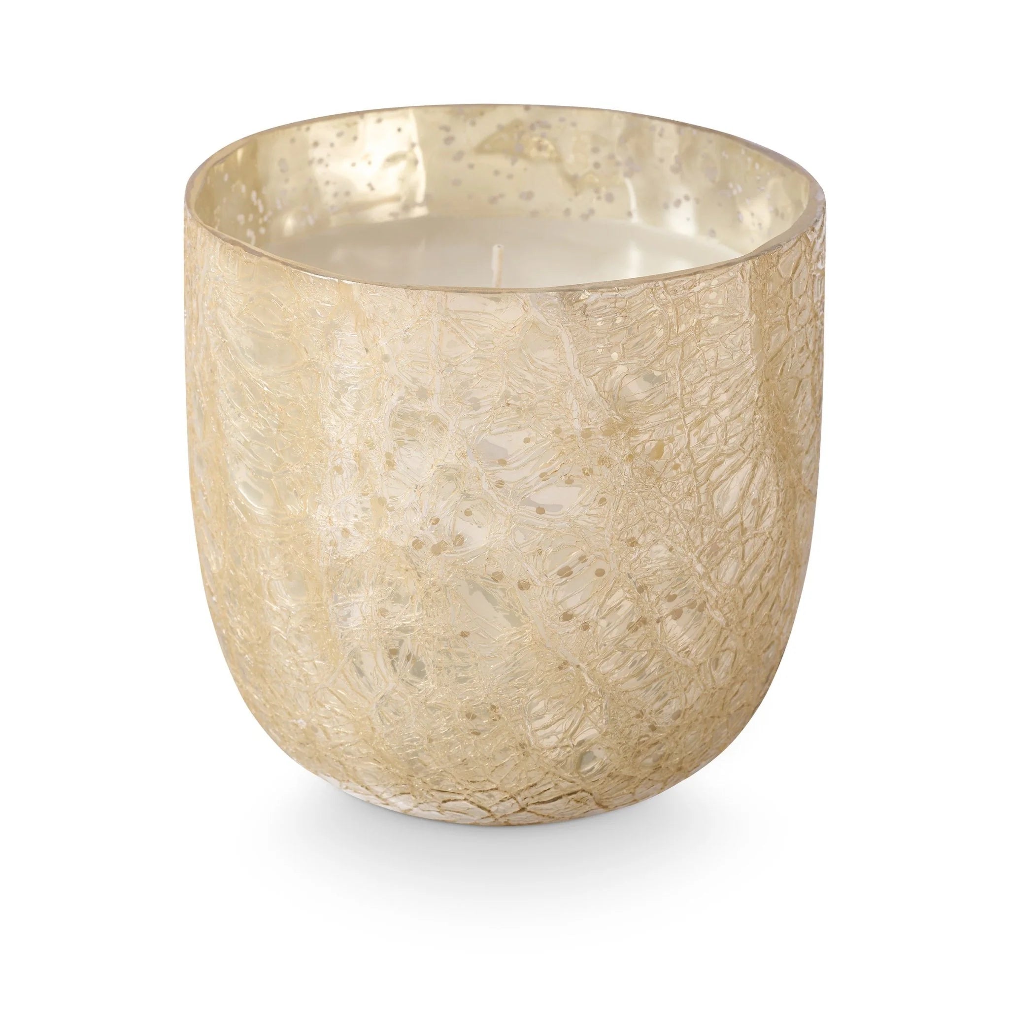 Winter White Large Boxed Crackle Glass Candle