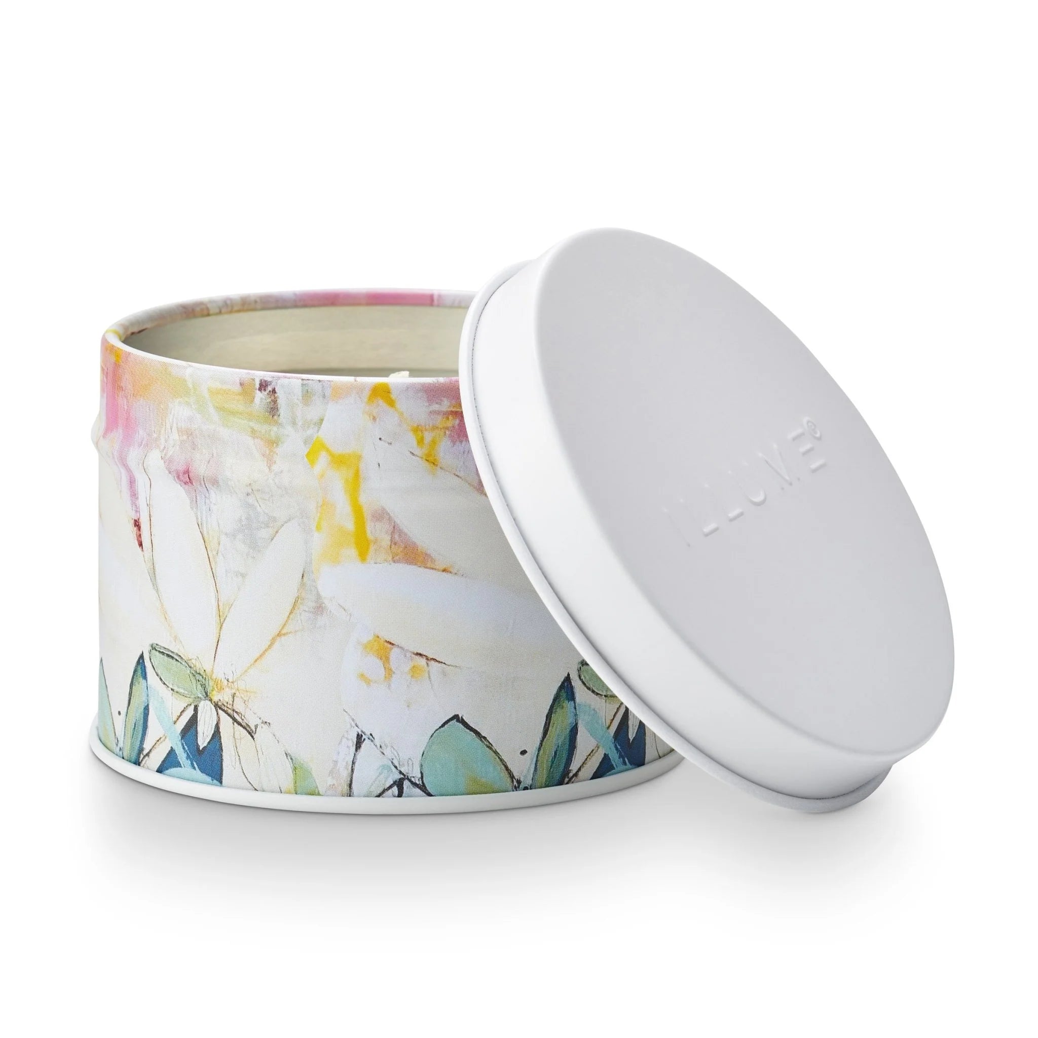 Gardenia Artist Printed Tin Candle