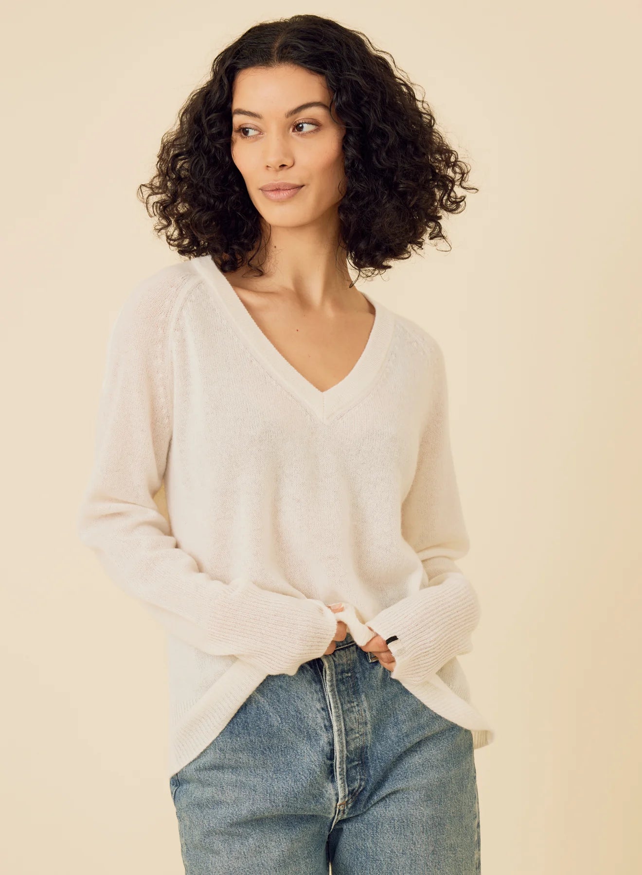 Sloane Cashmere V Neck Sweater