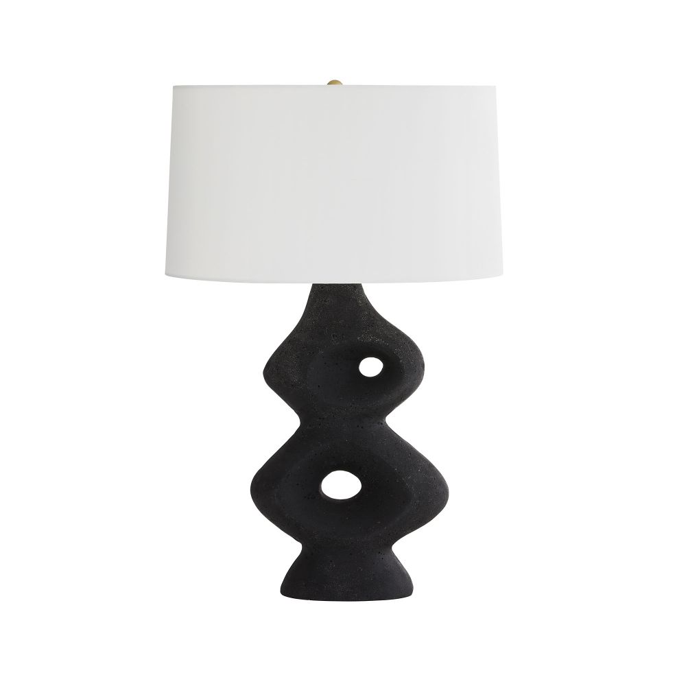 Asymmetrical Oval & Charcoal Stone Lamp