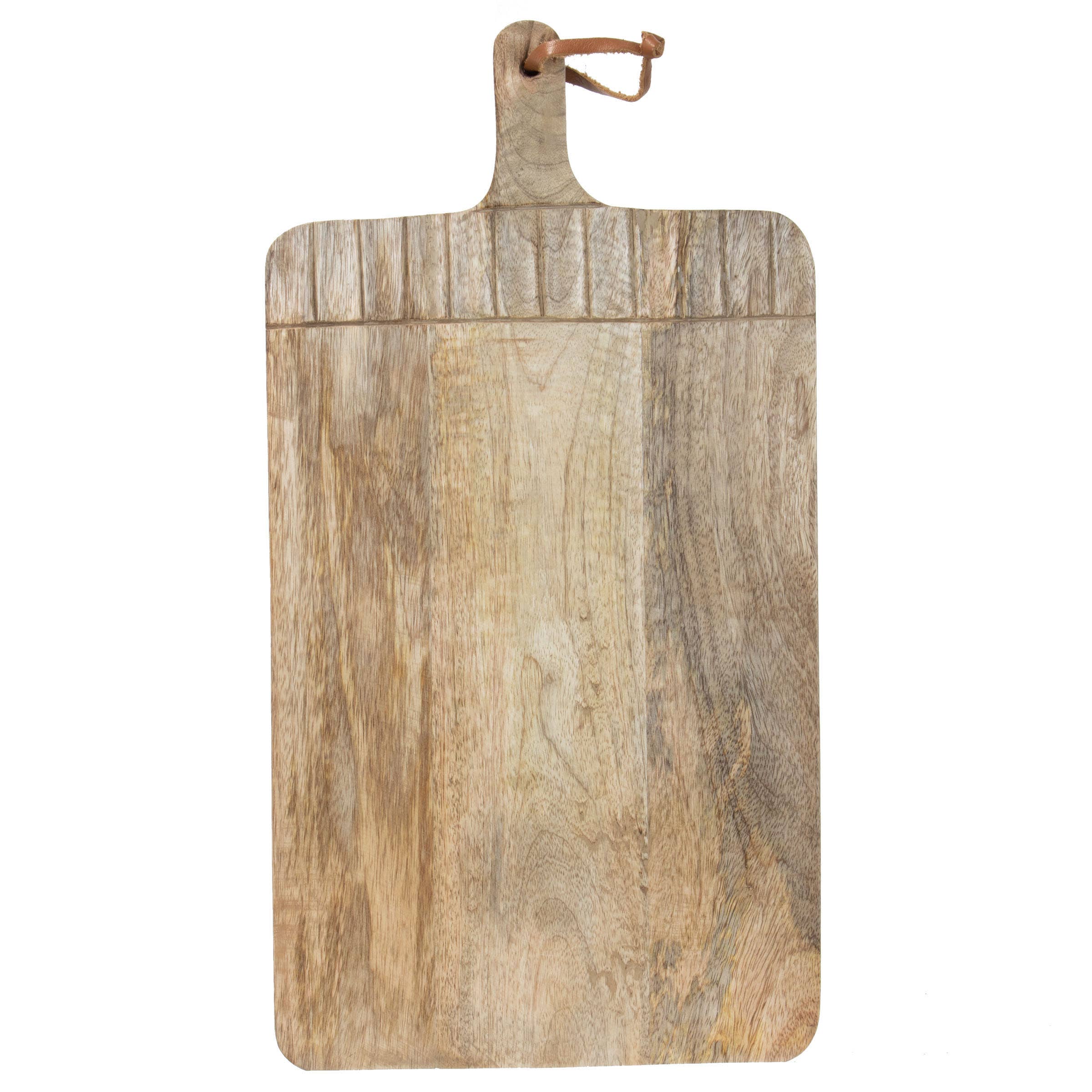 Tall Rectangle Hand Carved Wood Serving Cutting Board