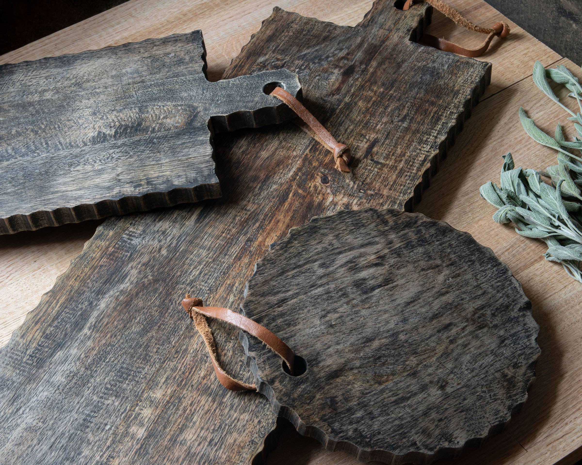 Oversized Hand Carved Black Wood Serving Cutting Board