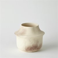 Irregular Form Cream Ceramic Vase