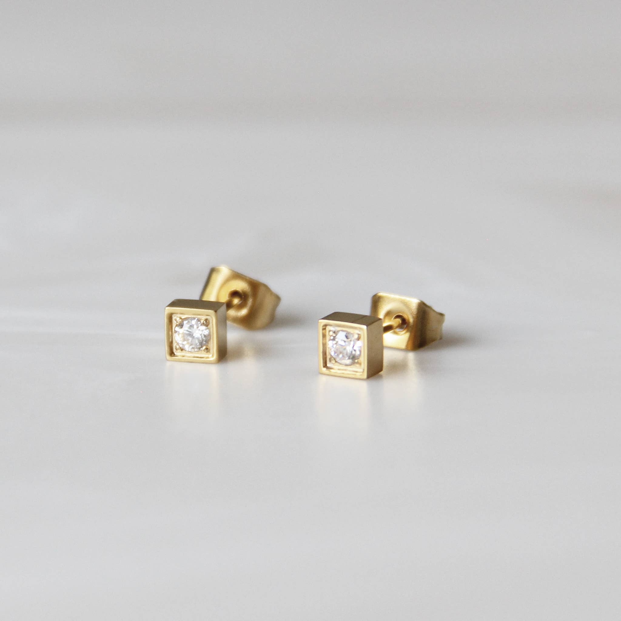 Square with Stone Studs