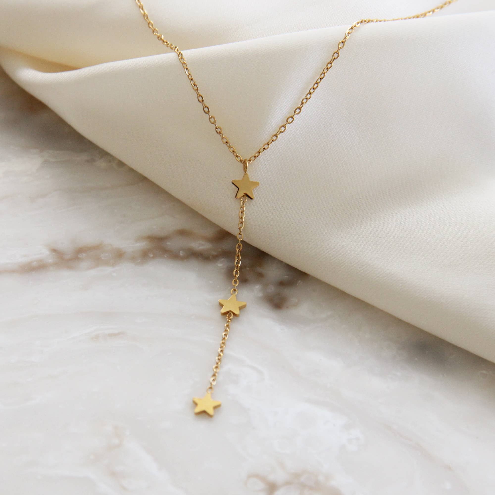 Triple Star Lariat Necklace
