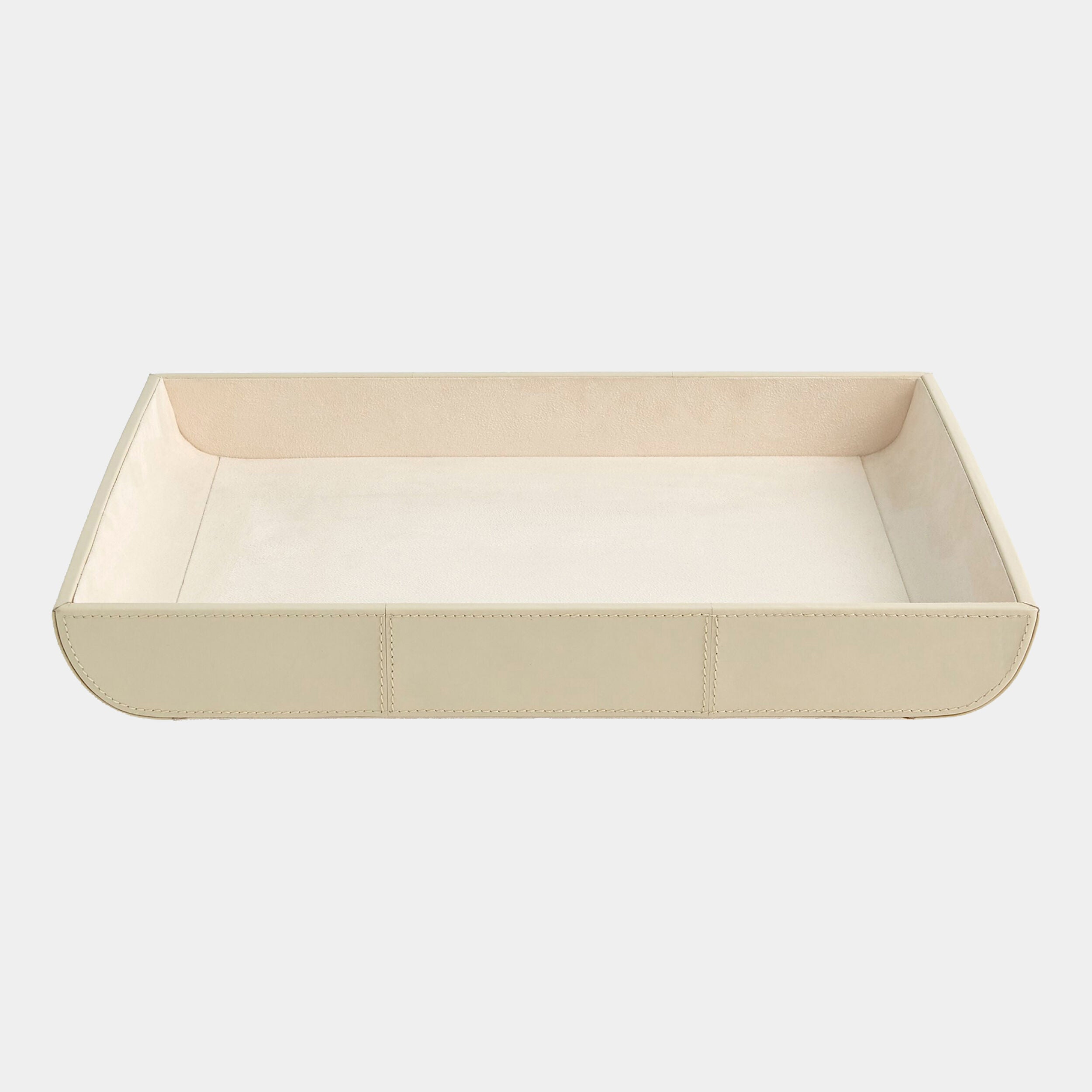 Ivory cowhide curved corner tray