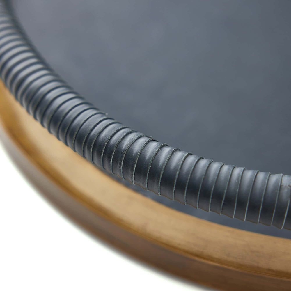 Antique Brass & Slate Leather Tray