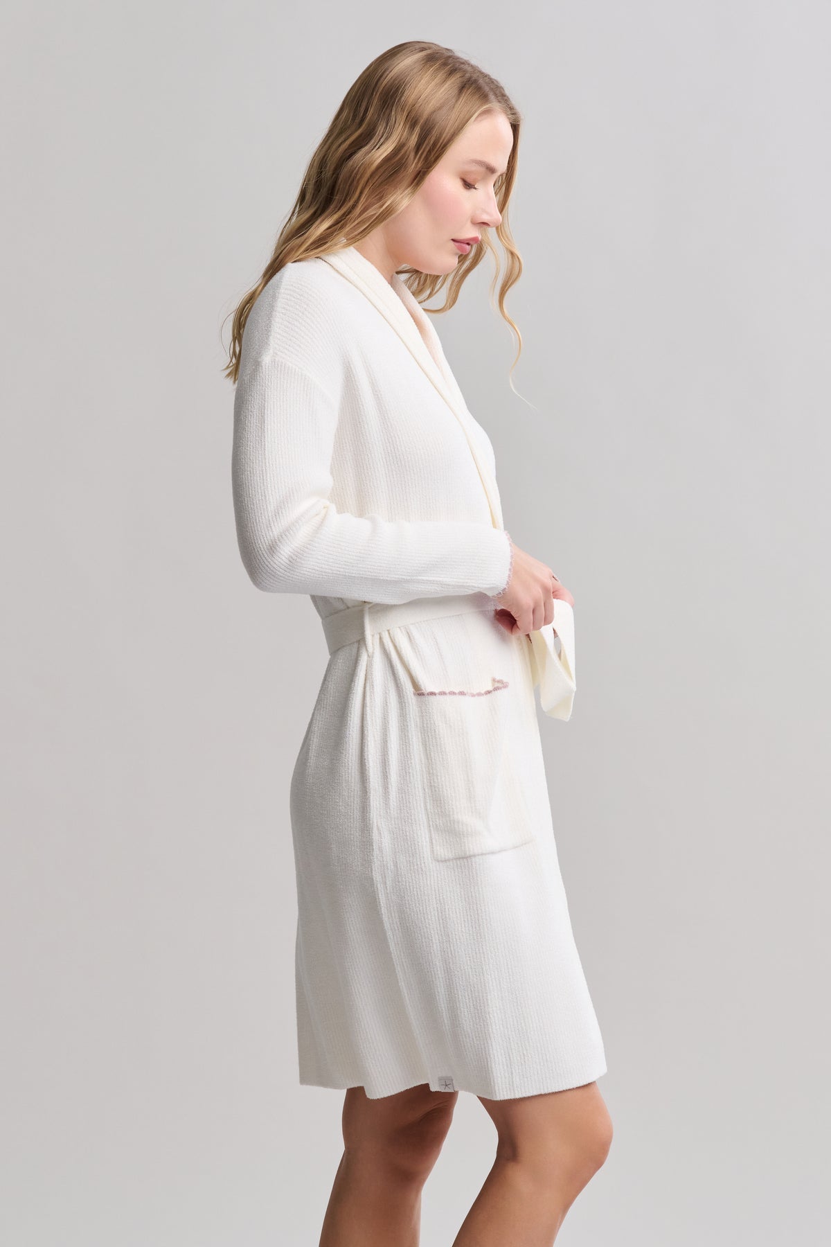 CozyChic Ultra Lite Contrast Scallop Ribbed Robe