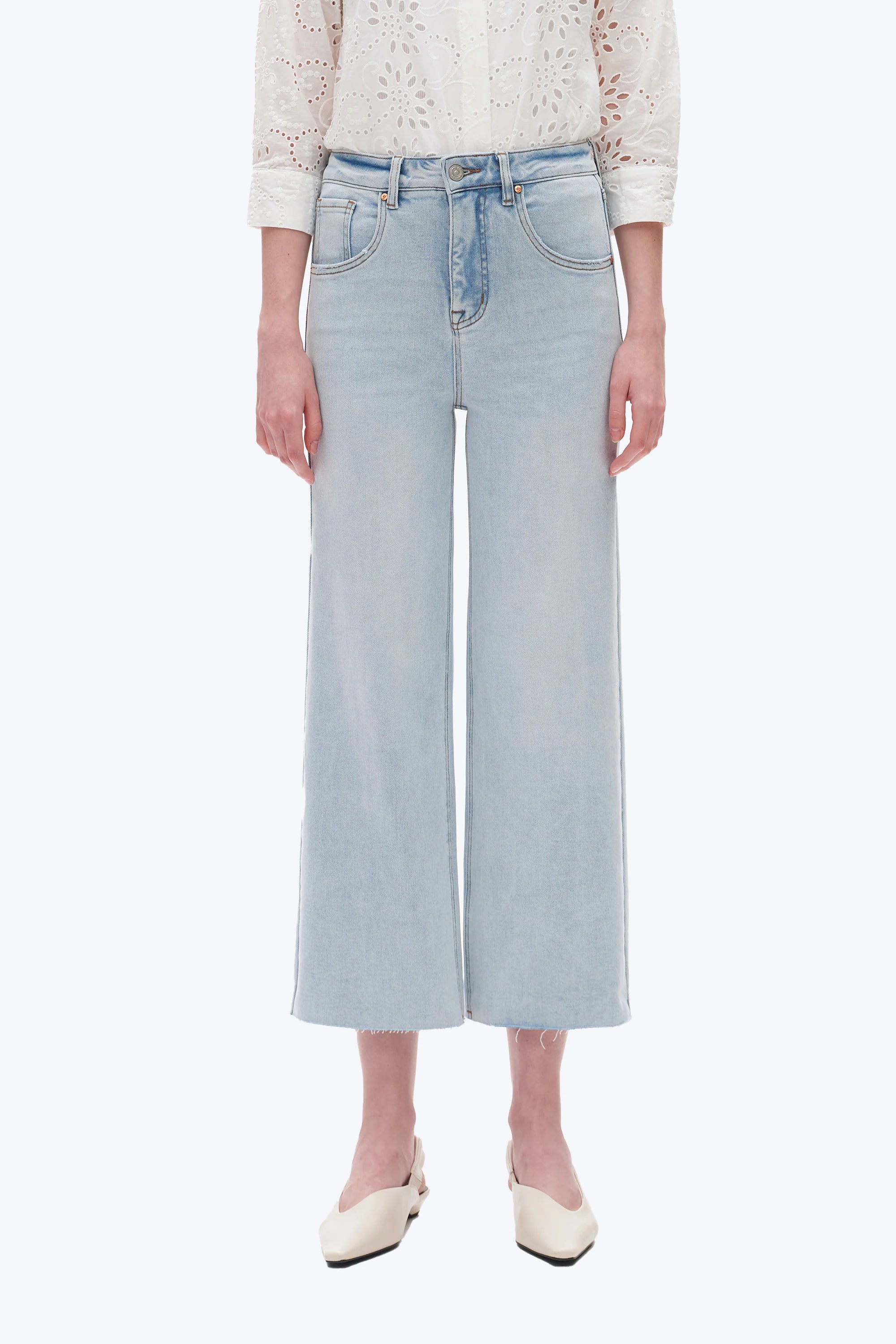 High Rise Wide Leg Denim Jeans