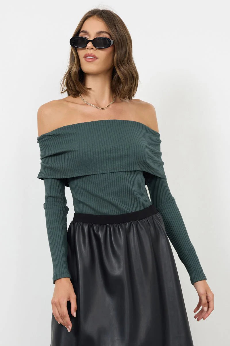 Kayla Off Shoulder Long Sleeve Top