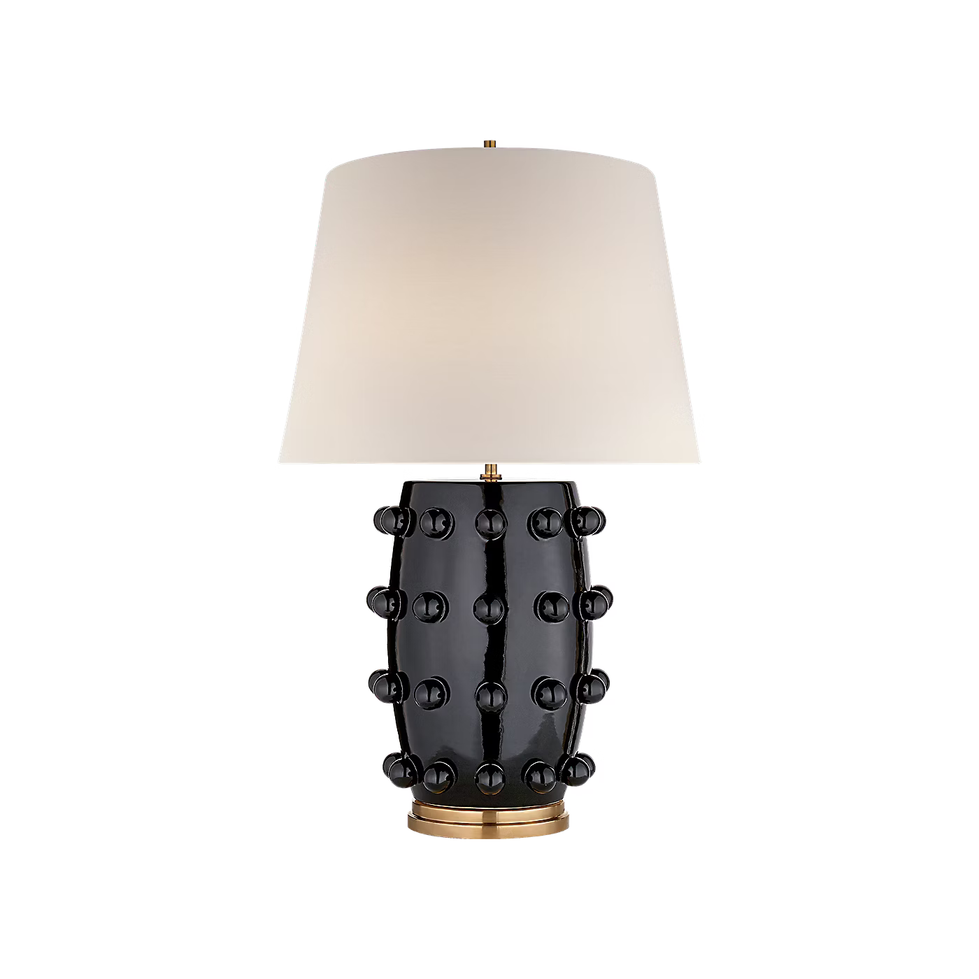 Linden Medium Lamp, Black with Linen Shade