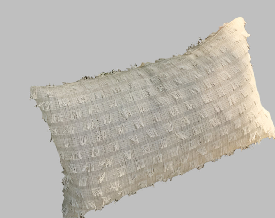 Natural Fringe Throw Pillow