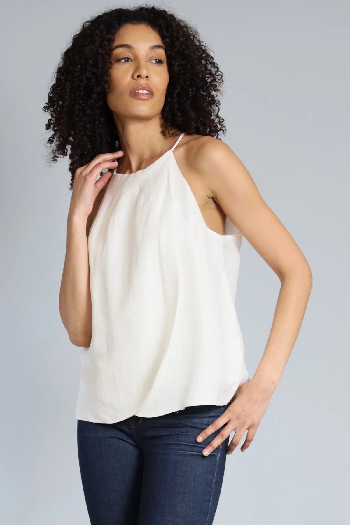 Cupro Linen Halter