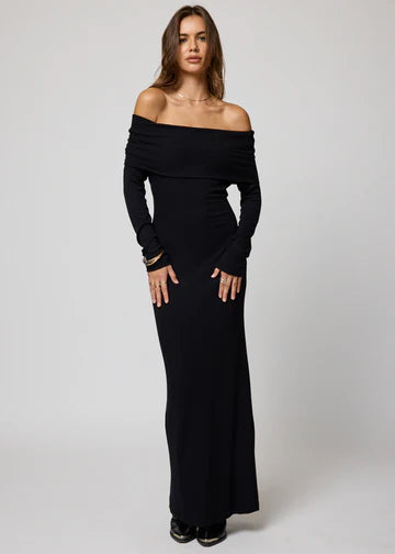 Rib Long Sleeve Paloma Maxi Dress