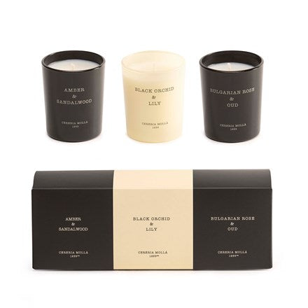 Amber & Sandalwood, Black Orchid & Lily, Bulgarian Rose & Oud, S/3, 2.4oz