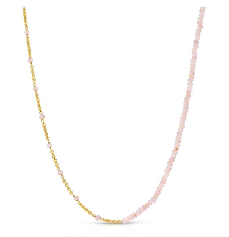 Pink Kunzite Beaded Necklace