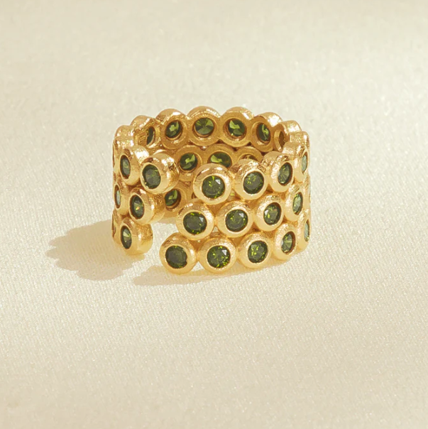 Amélia Trio Olive Green Ring