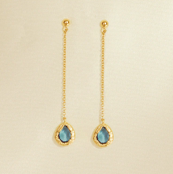 Lysia Cerulean Blue Long Earrings