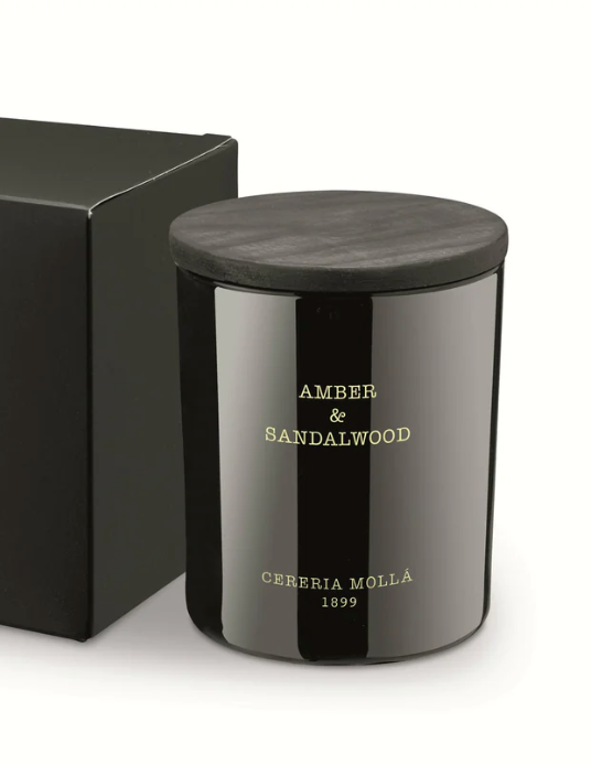 Amber & Sandalwood Black 8 0z Premium Candle