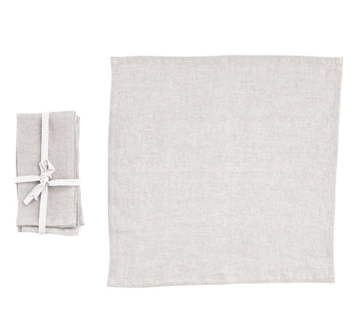 18" Square Stonewashed Linen Napkins, S/4