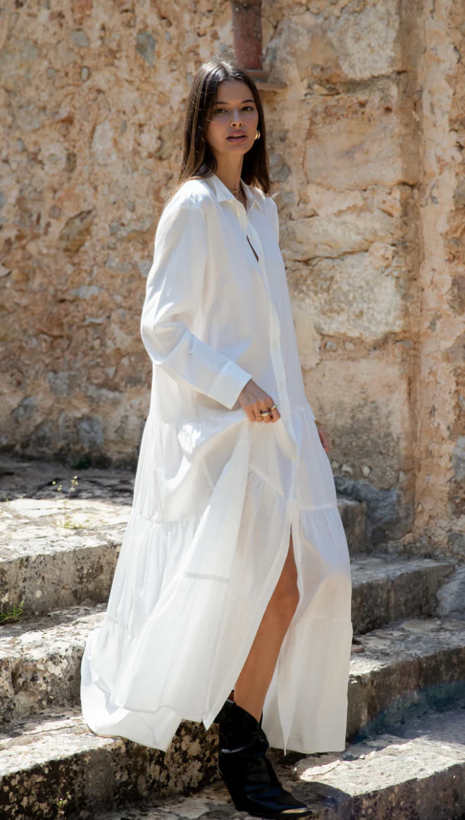 The Tiered Shirt Maxi Dress