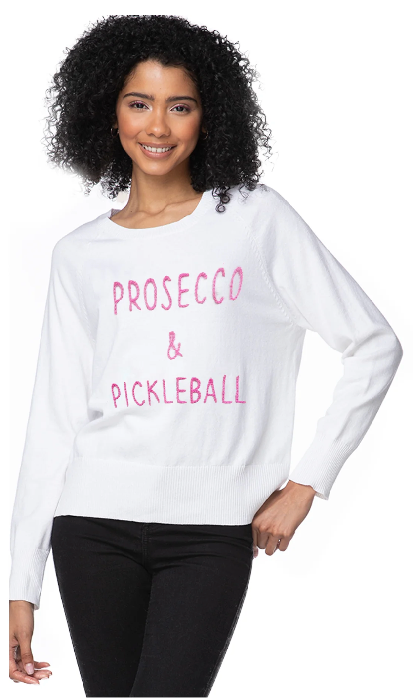 Eco Cotton Crew Sweater | Prosecco & Pickleball