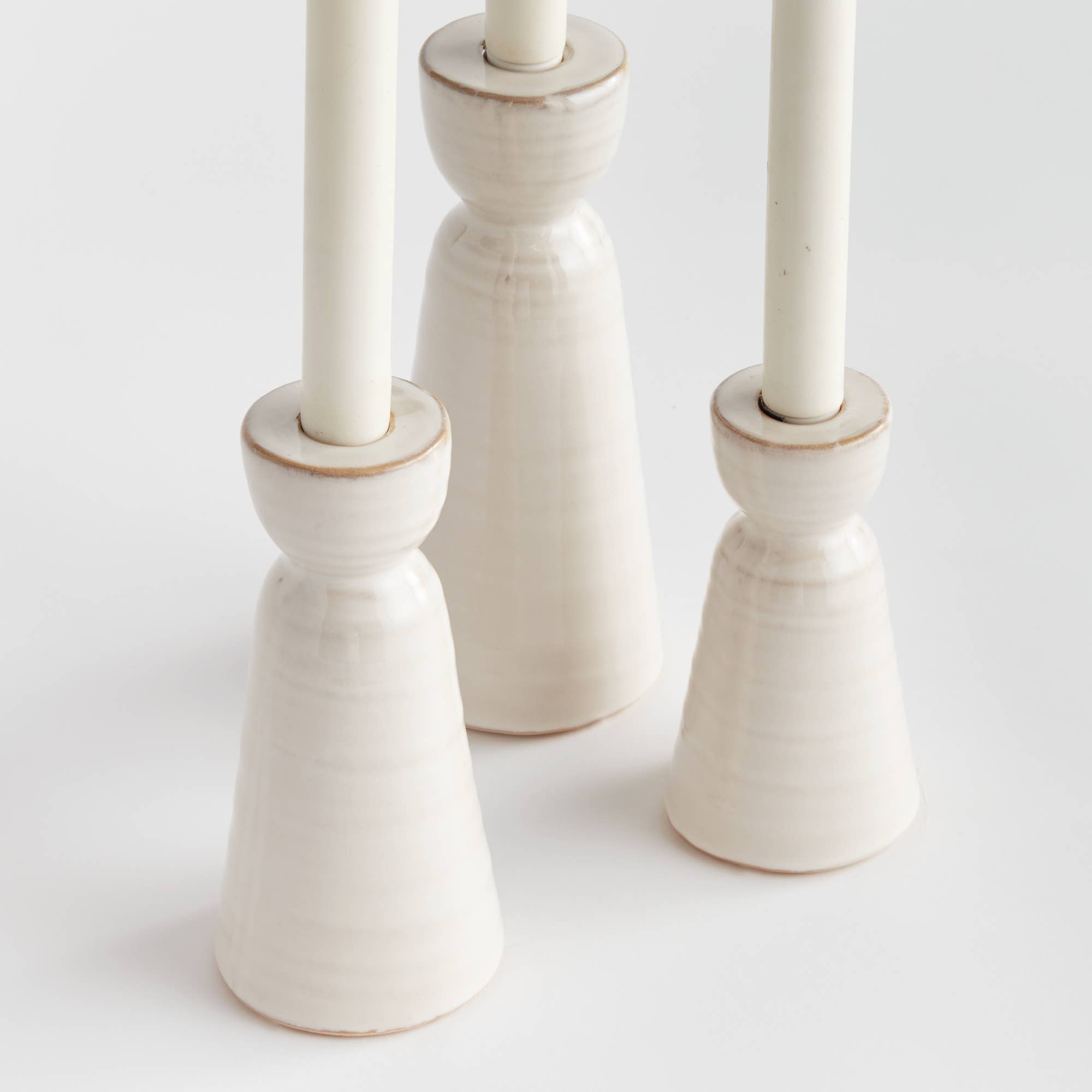 White Taper Holders