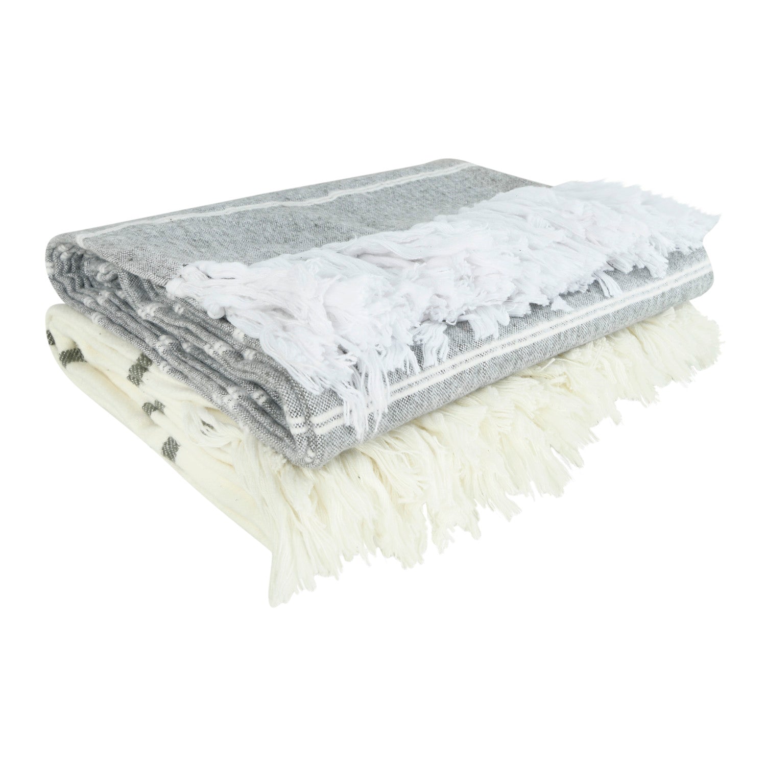 Striped Throw with Fringe