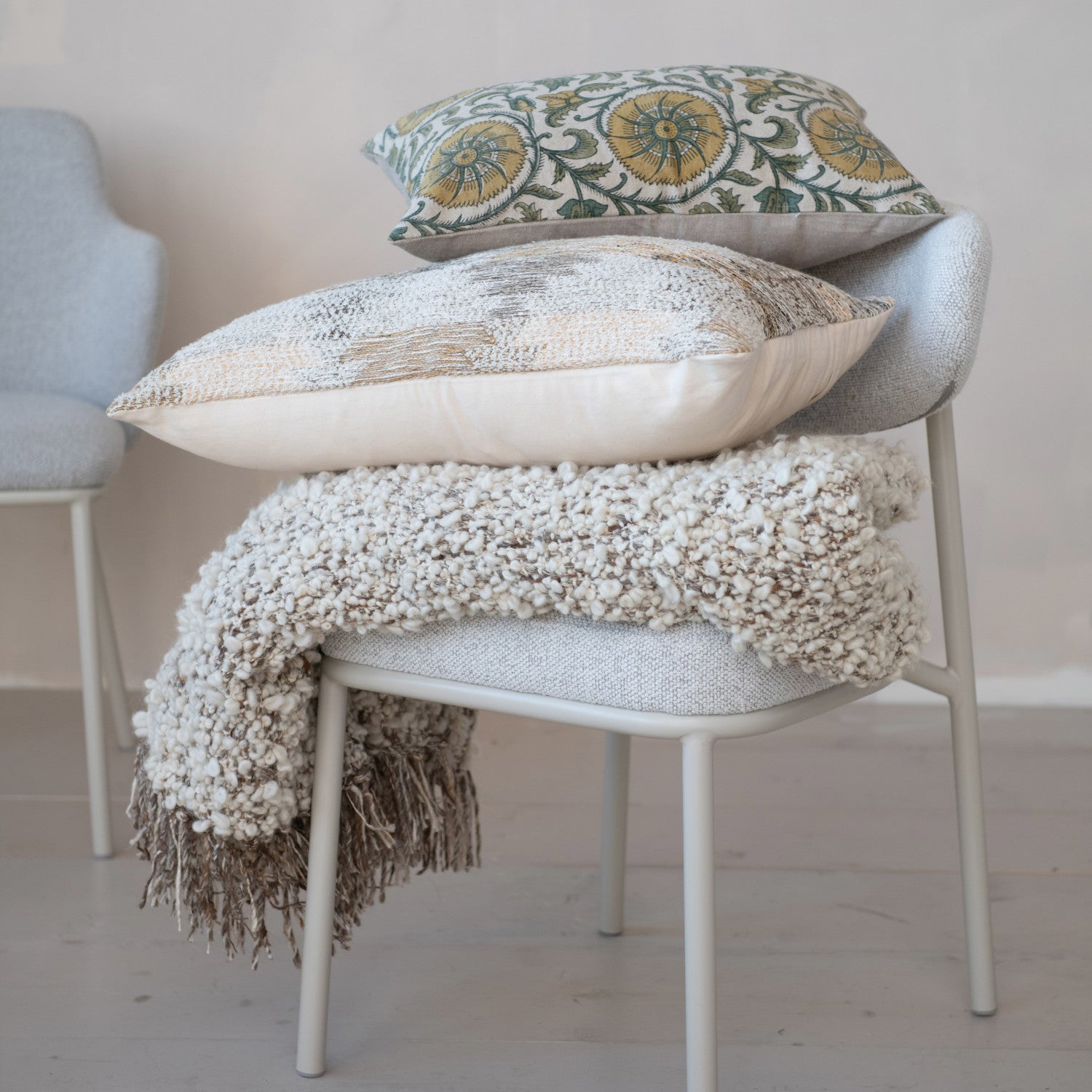 Woven Wool Blend Shag Throw w/ Fringe