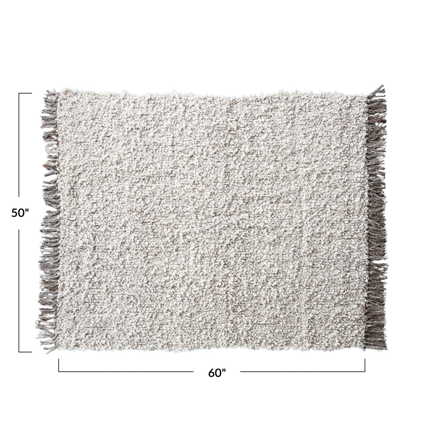 Woven Wool Blend Shag Throw w/ Fringe