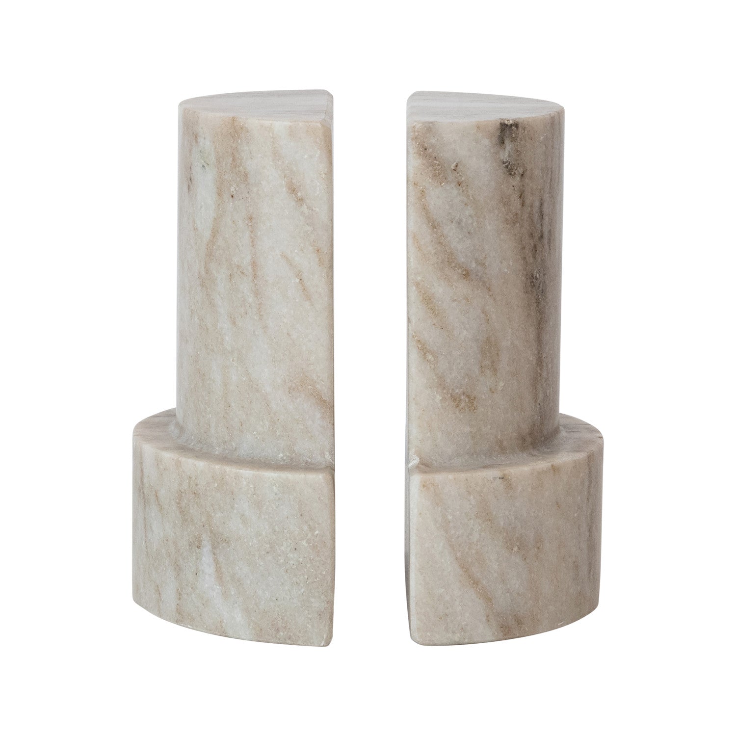 Marble Column Shaped Bookends, Set of 2