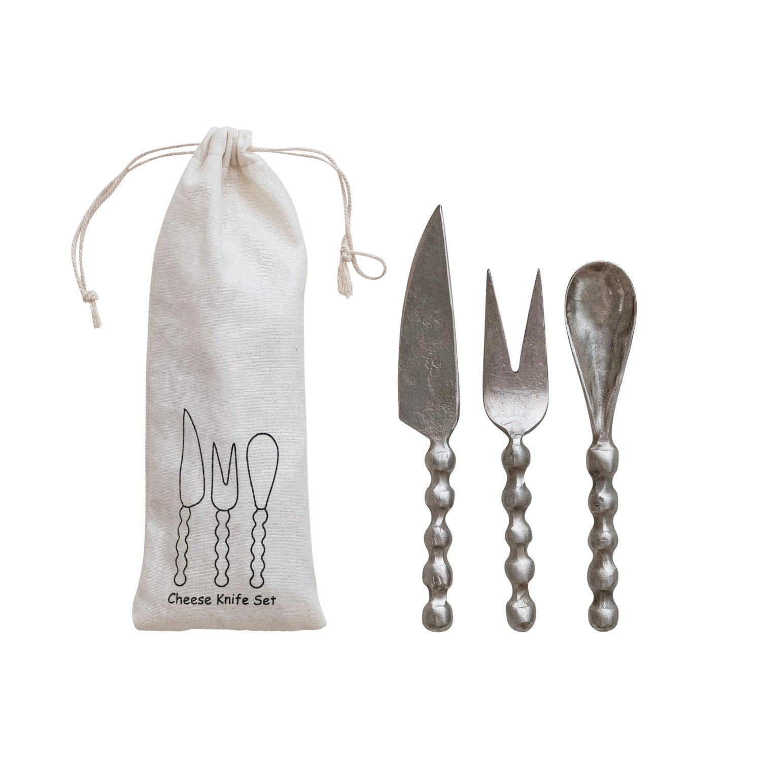 Iron Cheese Knives w/ Handles, Set/3
