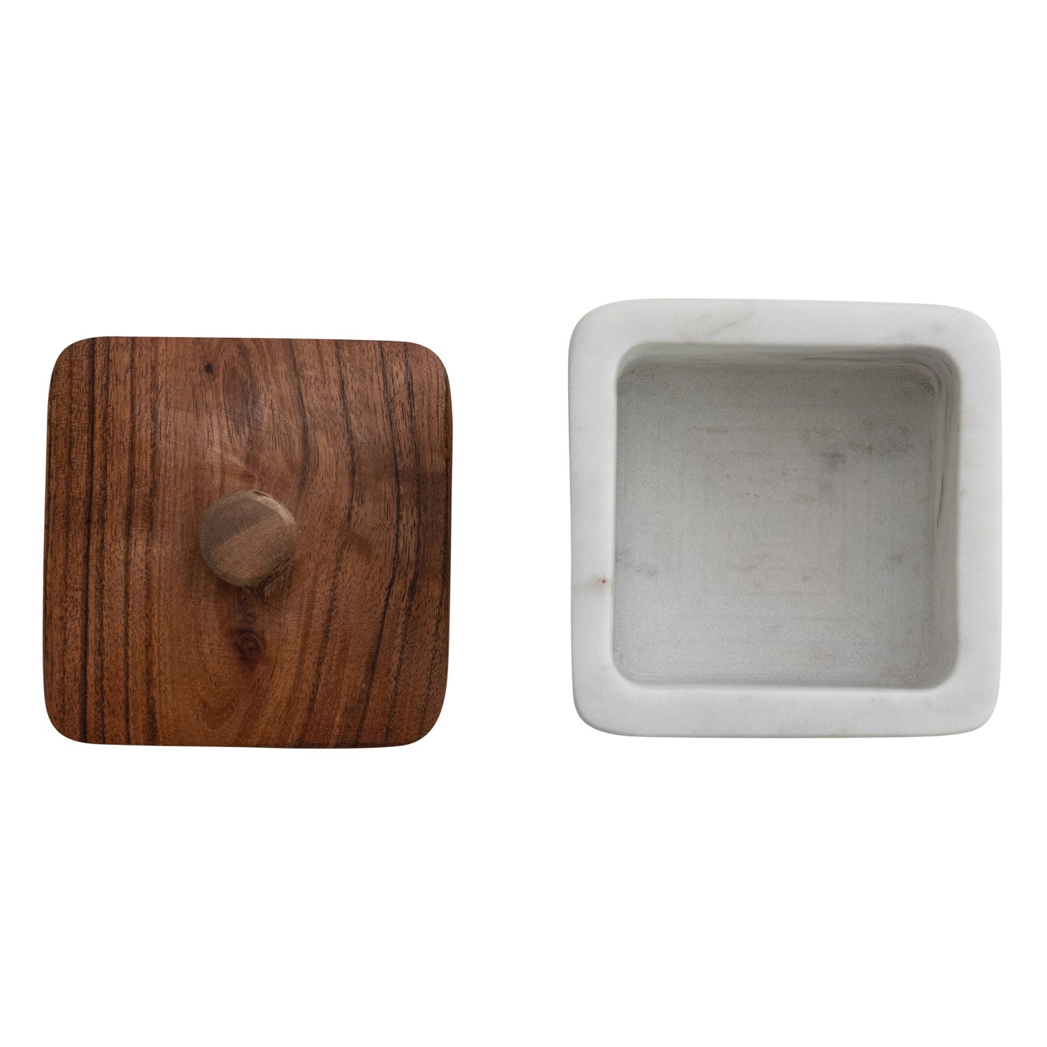 Marble Container w/ Acacia Wood Lid