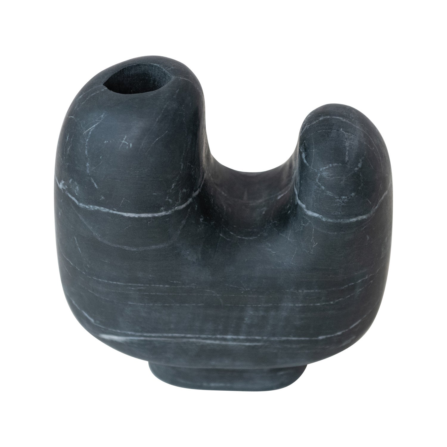 Black Marble Footed Vase