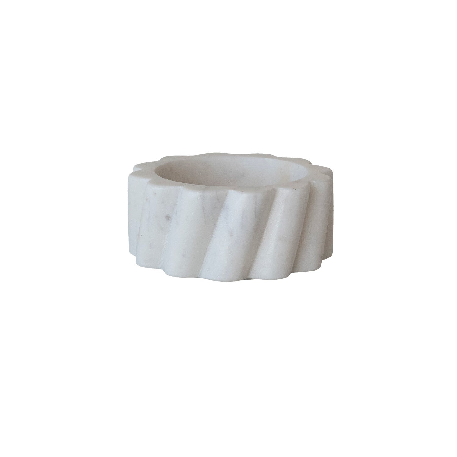 Twisted White Marble Carved Bottle Holder