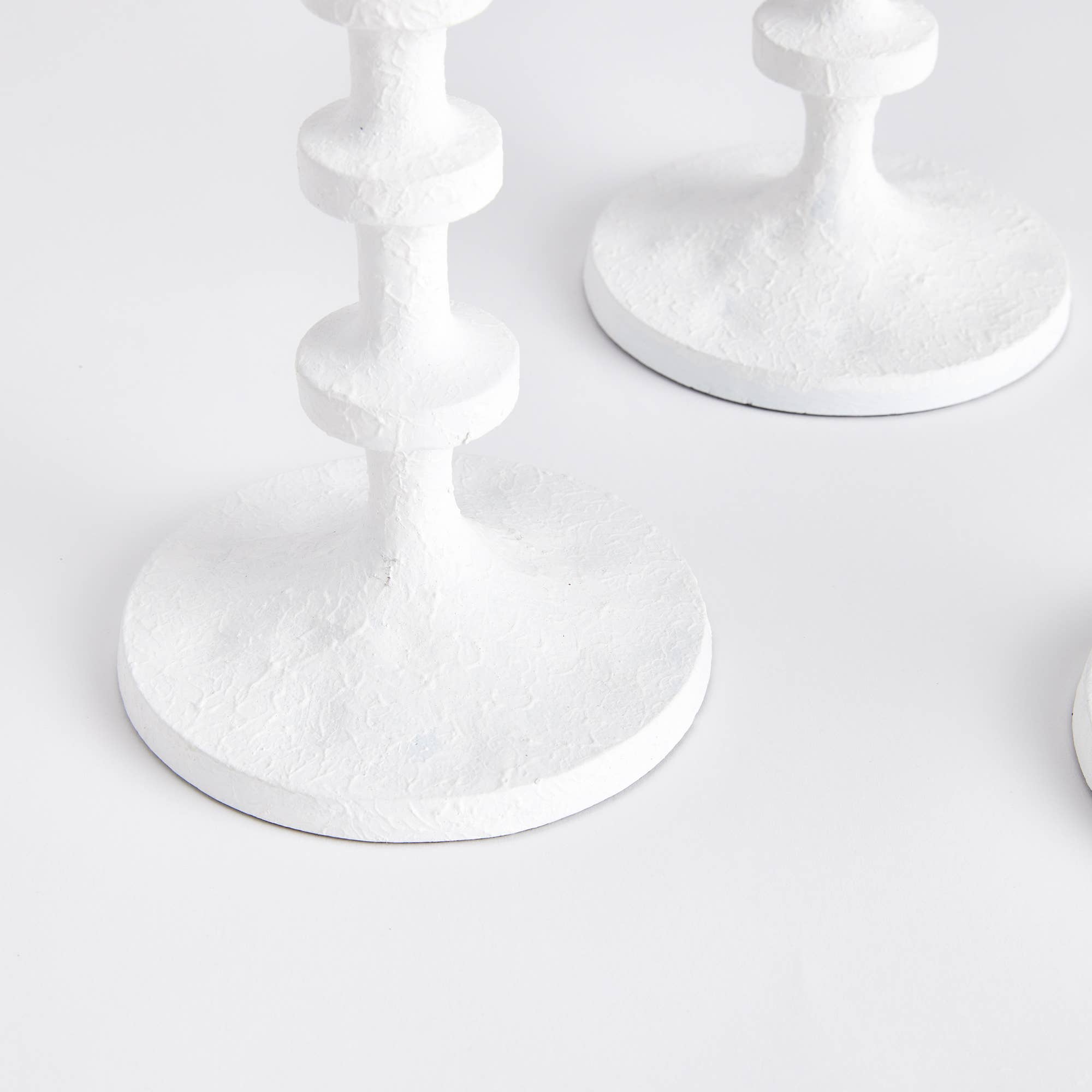 White Abacus Taper Holders